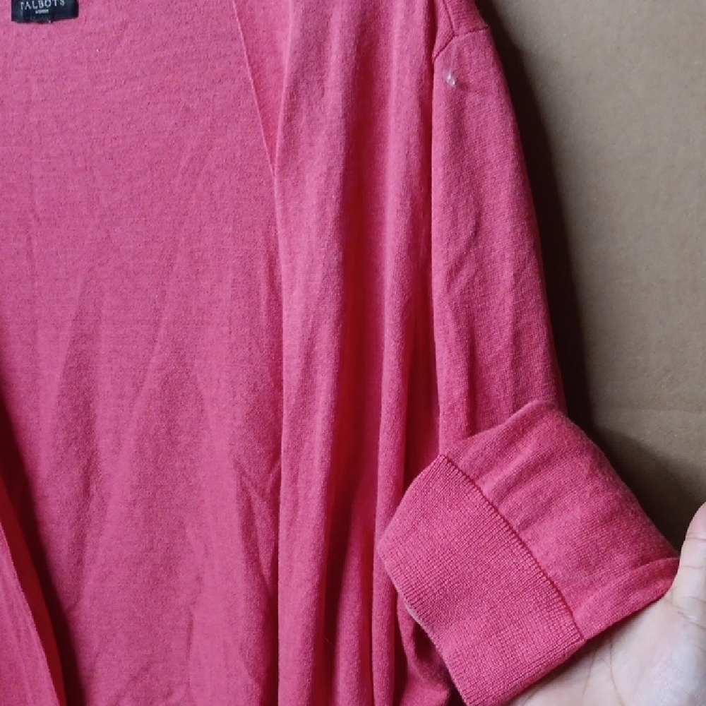 Talbots Vibrant Pink Open-Front Cardigan - Picture 5 of 6